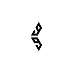 Letter gg arrow geometric symbol simple logo vector