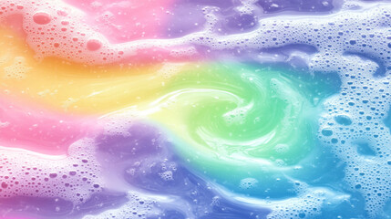 Colorful bubbles swirling in a rainbow mix abstract artwork vibrant environment creative viewpoint