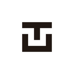 Fototapeta premium Letter U and T square geometric symbol simple logo vector