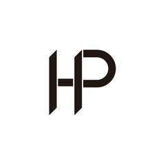 Letter Hp knife geometric symbol simple logo vector