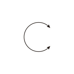 Letter C arrow geometric symbol simple logo vector