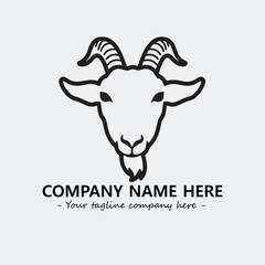 Head of goat illustration black and white for logo company vector image

