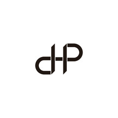 Letter dHp knife geometric symbol simple logo vector