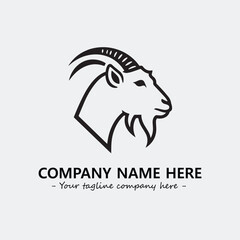 Head of goat illustration black and white for logo company vector image
