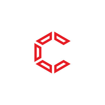recommend clip art: Letter C technology, hexagon geometric symbol simple logo vector
