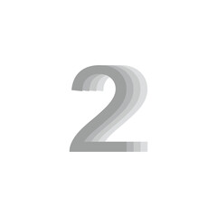 Number 2 speed, fast geometric symbol simple logo vector