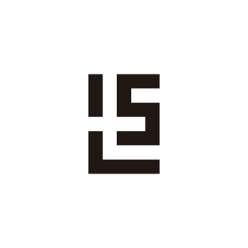 Letter ts square geometric symbol simple logo vector