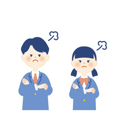 ブレザー学生　怒る　上半身