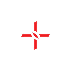 PLus, knife geoemtric symbol simple logo vector