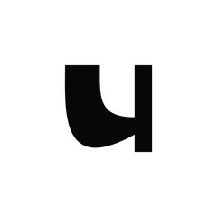 Letter u wave geometric symbol simple logo vector