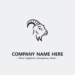 Head of goat illustration black and white for logo company vector image
