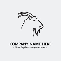 Head of goat illustration black and white for logo company vector image
