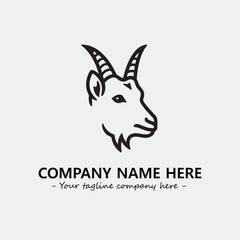 Head of goat illustration black and white for logo company vector image
