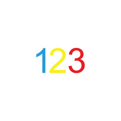 Number 123 colors geometric symbol simple logo vector