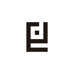 Letter ed square unique geometric symbol simple logo vector