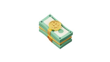 A bold stack of cash element, great for finance, business, or wealth-themed visuals.