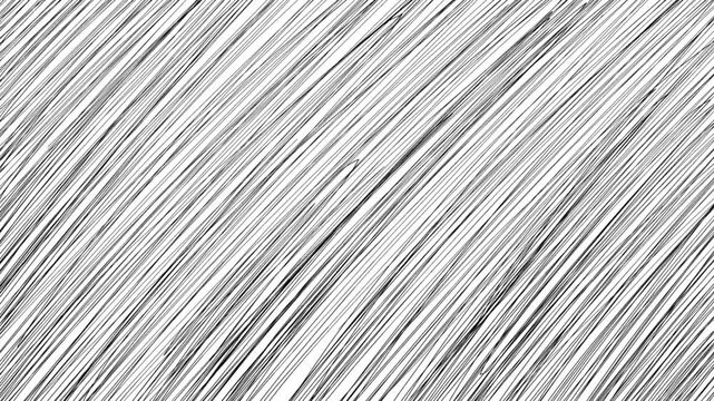 Animation of dense diagonal lines with slightly varying line thickness and spacing and a dynamic, textured black and white background.