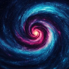 A vibrant galaxy swirl with deep blues and pinks, showcasing a stunning cosmic display of stars and swirling gases.