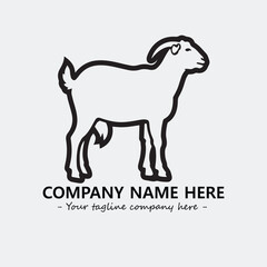 Head of goat illustration black and white for logo company vector image
