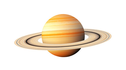 A depiction of the planet saturn with its prominent rings