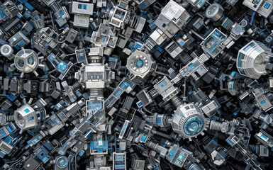 Abstract technology background. . Oil paint illustration.