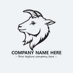 Head of goat illustration black and white for logo company vector image
