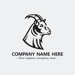 Head of goat illustration black and white for logo company vector image
