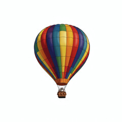 Fototapeta premium Vibrant Rainbow Hot Air Balloon Illustration