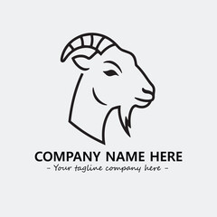 Head of goat illustration black and white for logo company vector image
