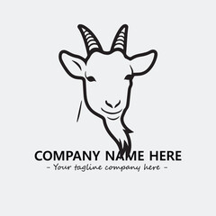 Head of goat illustration black and white for logo company vector image
