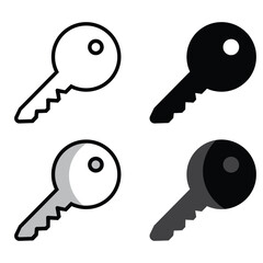 Key icon, key sign vector