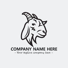 Head of goat illustration black and white for logo company vector image
