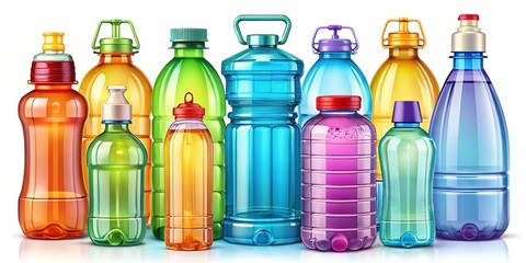 Water Bottles Clip Art - Reusable & Plastic