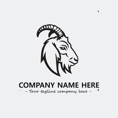 Head of goat illustration black and white for logo company vector image
