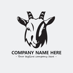 Head of goat illustration black and white for logo company vector image
