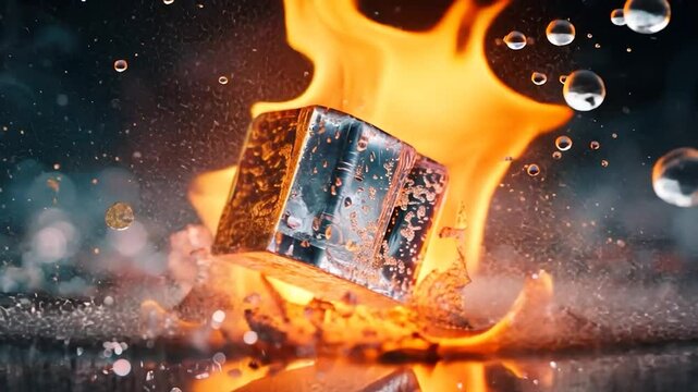 Ice Cube in Flames: A Paradoxical Dance of Fire and Ice