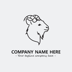 Head of goat illustration black and white for logo company vector image
