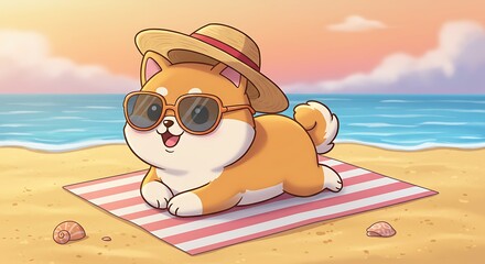 dog on the beach