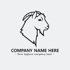 Head of goat illustration black and white for logo company vector image
