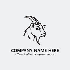 Head of goat illustration black and white for logo company vector image
