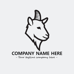 Head of goat illustration black and white for logo company vector image

