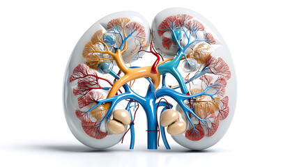 Fototapeta premium Exploring human kidney anatomy scientific study 3d model medical environment educational viewpoint health concept