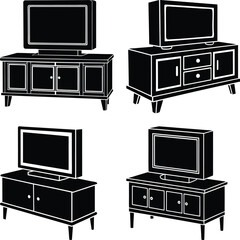 TV Stand silhouette vector