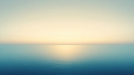 Obraz premium Tranquil Seascape with Smooth Water Surface and Soft Horizon at Sunset in Pastel Colors