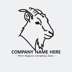 Head of goat illustration black and white for logo company vector image
