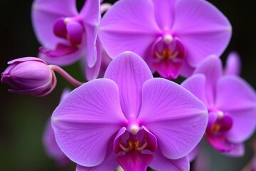 Fototapeta premium close up of a purple flower with a green background
