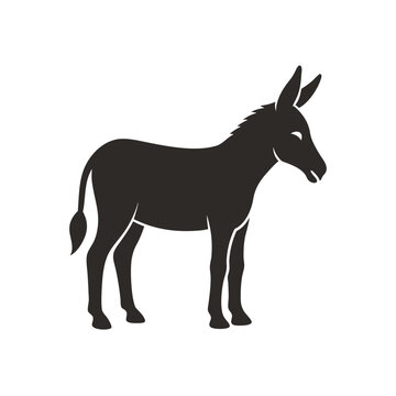 recommend clip art: donkey silhouette vector, a donkey animal isolated white background
