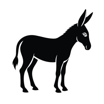 recommend clip art: donkey silhouette vector, a donkey animal isolated white background
