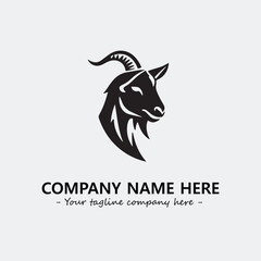 Head of goat illustration black and white for logo company vector image
