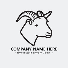 Head of goat illustration black and white for logo company vector image
